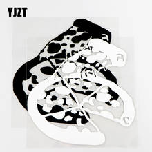 YJZT 14,6 × 14,6 см забавные виниловые картинки с изображением пиццы для украшения автомобиля, черные/серебряные 10A-0747 2024 - купить недорого