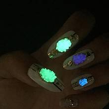 Adesivos luminosos de glitter para arte em unhas, decoração de pontas, faça você mesmo, acrílico que brilha no escuro, pó, ferramenta de manicure, 1 peça 2024 - compre barato