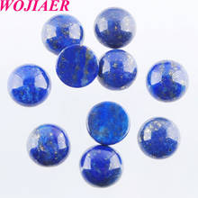 WOJIAER Lapis Lazuli Round 8mm Cabochon Beads Natural Stone Healing Bead Fit for Women Men DIY Handmade Jewelry 50PCS PU8195 2024 - buy cheap