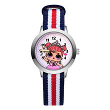 LOL surprise dolls стильные детские часы lol для девочек и мальчиков, кварцевые наручные часы с нейлоновым ремешком 2024 - купить недорого