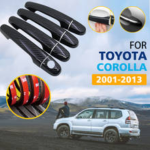 Black Color Carbon Fiber Door Handles Cover Trim for Toyota Corolla E120 E130 E140 E150 MK9 Mk10 2001~2013 Car Accessories 2002 2024 - buy cheap