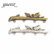 Yusiemens talismã árvore de metal com liga de prata, 5 peças, 3 cores, antigo, cor prata, para fazer joias, faça você mesmo, joias artesanais 55*15mm q207 2024 - compre barato
