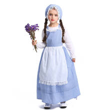 Girl Medieval Manor Peasant Woman Servant Costume Halloween Party Kid Maid Family Day Outfit Fancy Dress 2024 - buy cheap