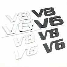 Pegatina de metal para lateral del maletero del coche, calcomanía con emblema 3D para BMW, Audi, Ford, Volkswagen, Nissan, Toyota y Honda, V6 y V8 2024 - compra barato