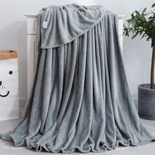 Однотонное Фланелевое шерстяное одеяло, супермягкое теплое одеяло и одеяло для дивана/кровати/Путешествия/покрывало для кровати 2024 - купить недорого