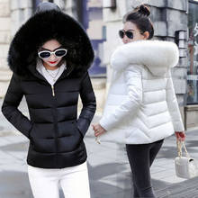 Casaco de inverno feminino, jaqueta grande de pele com capuz, parcas curtas, plus size 5xl para mulheres, quentes 2024 - compre barato