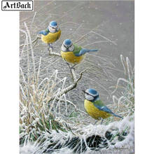 ARTBACK Diamond Painting Sparrow Winter Landscape 5d Full Square/round Diamond Mosaic Animal Crafts Embroidery Sticker Home Deco 2024 - buy cheap