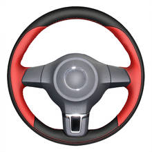 Yuji-Funda de cuero Artificial para volante de coche, cubierta personalizada para Volkswagen, VW, Golf 6, Santana, Jetta, Polo, Bora, Touran 2024 - compra barato