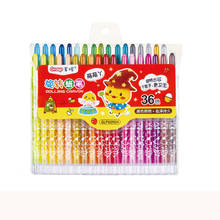 Lápis de encerar para alunos, conjunto de lápis de cor brilhante com 12/24/36 cores e desenho animado criativo de papelaria para alunos 2024 - compre barato