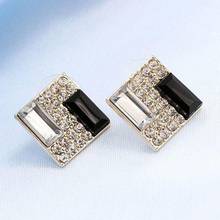 Fashion Party Women Square Shape Rhinestone Inlaid Stud Earrings Luxury Jewelry Accessory Valentine's Day present 2024 - buy cheap