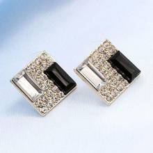 Fashion Party Women Square Shape Rhinestone Inlaid Stud Earrings Luxury Jewelry Accessory Valentine's Day present 2024 - купить недорого