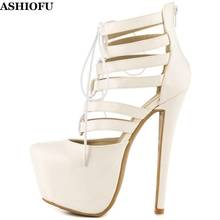 Ashiofu novo estilo artesanal senhoras céu-salto bombas cadarço sexy plataforma festa de formatura sapatos plus size moda tribunal sapatos 2024 - compre barato