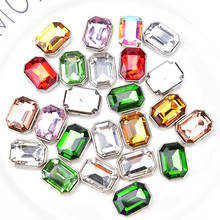 130pcs Glass Rectangle Shape Rhinestones Mix Color Sew On Wedding Dress Decoration Crystal With Not Hook Claw Setting 4 Holes 2024 - buy cheap