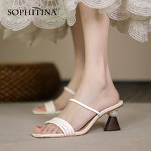 SOPHITINA-zapatillas con banda estrecha para mujer, zapatos de tacón de forma especial, a la moda, concisos, de Color sólido, para verano, DO572 2024 - compra barato