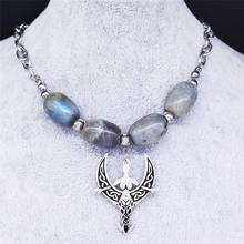 Женское Ожерелье-чокер из нержавеющей стали Viking Moon Goddess, серебряное ожерелье, ювелирный воротник NXS04 2024 - купить недорого