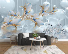 Beibehang-fondo floral para decoración de pared, pintura para decoración del hogar, sala de estar, dormitorio, mural, papel tapiz 3D 2024 - compra barato