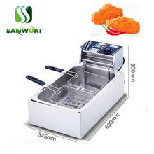 12L Electric Single Tank potato chips frying machine stainless steel chips deep fryer with frying basket French Fries Machine 2024 - buy cheap