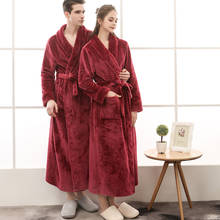Autumn And Winter Novelty Flannel Couple Nightgown Men And Women Babe Velvet Stitching Thickening Lengthened Bathrobe Nighties 2024 - buy cheap
