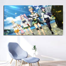 High school dead anime pintura em tela poster impressão estilo nórdico arte da parede quadro decorativo para sala de estar decoração casa 2024 - compre barato