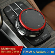 Car Styling Multimedia Buttons Auto decoration Cover Stickers Trim For BMW 5 series G30 G38 528 530 540Li 2018 Ring idrive Cover 2024 - buy cheap