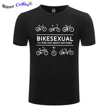 Летний Лидер продаж Bikesexual велосипедист человек футболки Велосипедный спорт езда на велосипеде Езда на велосипеде футболка, вырез лодочкой, с короткими рукавами, одежда для детей, хлопковые футболки 2024 - купить недорого