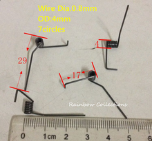 Resorte de torsión pequeño de acero, herramientas de bricolaje, círculo, 0,8x4x29mm x 7, 9 unids/lote 2024 - compra barato