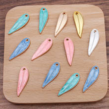 10pcs/lot Alloy Metal Water Drop Leaf Pendant Charms Bamboo Leaves Jewelry Finding Components Designer Charms For Earrings 0492 2024 - buy cheap