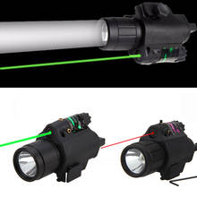 Зеленый/красный лазерный прицел светодиодный фонарик с рельсовым креплением Пикатинни 20 мм для охотничьей винтовки 17 19 22 2024 - купить недорого