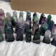 1KG Natural green purple transparent fluorite points polished healing Wholesales Free Shipping 2024 - buy cheap