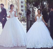2020 Elegant Princess Ball Gown Wedding Dresses Lace Sweetheart Neck Princess Sweetheart Wedding Dress 2024 - buy cheap