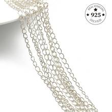 High Quality 925 Sterling Silver Oval Open Link Chain Tail Extender Chain For DIY Jewelry Making Necklace Bracelet Accessories 2024 - buy cheap