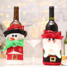1 шт. рождественские украшения для дома Санта Клаус крышка бутылки вина сумка снеговик чулок держатели для подарков Рождество Navidad декор новый год 2024 - купить недорого