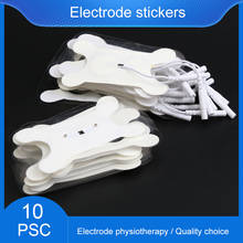 10pcs Tail Style Button Non-woven Physiotherapy Throat Massage Dysphagia Electrode Sticker for TNES Low Frequency Machine 2024 - buy cheap