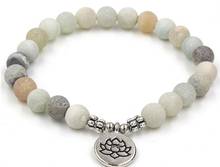 8mm yh3 elastic adjusted Charm nature stone Lotus life tree Buddha head Frosted Charm Chakra Healing Balance Reiki Bracelet 2024 - buy cheap