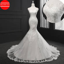 One Shoulder Mermaid Wedding Dresses 2020 New Elegant Lace Appliques vestido de noiva Beaded Bridal Gowns Vintage robe mariage 2024 - buy cheap