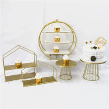 New White Cake Stand Metal Dessert Table Cake Tray Christmas Birthday Party Macaron Cupcake Rack Stand For Wedding Gold 2024 - buy cheap