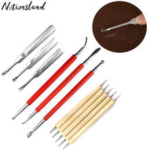 11Pcs/Set Leather Craft Carving Tool Modeling Point Stylus Modelling Carving Tool DIY Leather Press Rub/Edge Skiving Press Tool 2024 - buy cheap