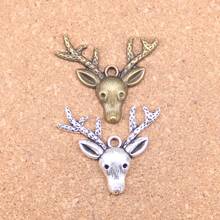 8pcs Charms deer head 31x36mm Antique Pendants,Vintage Tibetan Silver Jewelry,DIY for bracelet necklace 2024 - buy cheap