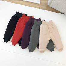 New Kids Plus Velvet Thick Pants Girls Boys Casual Toddler Trousers Elastic Waist 1-2-3-4 Yrs 2019 Winter Fashion 4 Color Pant 2024 - buy cheap