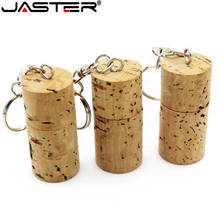 Jaster pendrive de madeira, rolha natural, usb 2.0, 64gb, 4gb, 8gb, 16gb, 32gb 2024 - compre barato
