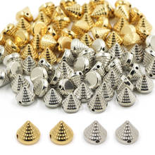 100Pcs 10MM Plastic Cone Spikes Silver Gold Rivets CCB Cone With Point Sewing Studs On Clothes Punk Accessories DIY Beads Crafts 2024 - buy cheap