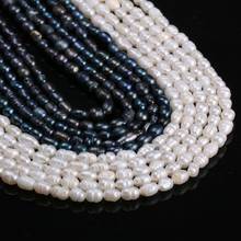Perlas en forma de agua arroz, perlas sueltas de 5-6 Mm para pulsera, pendiente, collar, accesorio de joyería artesanal de costura 2024 - compra barato