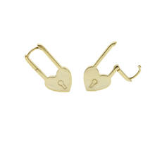 Huggie heart lock Earrings fashion Earrings silver color And Gold Color Small Lock Earrings For women lady Girls Jewelry 2024 - buy cheap