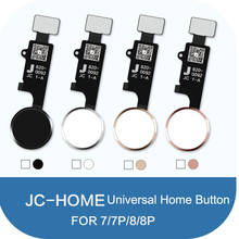 JC кнопку "домой" Универсальный отпечаток пальца ключ гибкий кабель запасные части для iPhone 7 7P 8 8P Кнопка возврата Home Замена 2024 - купить недорого
