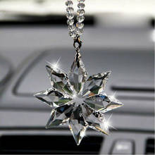 1pc Crystal Snowflake Car Decoration Rear View Mirror Ornament Auto Hanging Ornament High Quality Car Pendant 7.5cm* 7.5cm 2024 - buy cheap