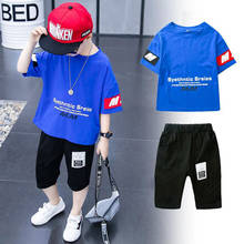 Children Boys Clothes Set 5-11 Years Letter Print T-Shirt + Shorts Fashion Summer Casual Kids Boys Sports Clothes Suit 2 Pieces 2024 - buy cheap