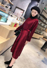 HOT SELLING  Miyake fold solid o-neck three quarter velvet dress Bat sleeve DRESS IN STOCK 2024 - buy cheap