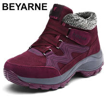 BEYARNE botas de nieve de la marca de invierno para mujer, de ante botas impermeables, botas para mujer, botas para mujer, botas para nieve sexy con cuña 2024 - compra barato