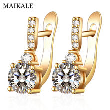 MAIKALE White Cubic Zirconia Round Earrings Copper Long Earing Classic Wild Exquisite Jewelry Earrings For Women To Friend 2024 - buy cheap