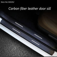 Leather Threshold Strip For Mg ZS 2017 2018 2019 2020 2021 Welcome Pedal Decorative Pedals Door Sill Cover Protection Trim 2024 - buy cheap